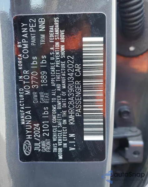 2024 Hyundai Venue Sel z USA, uszkodzony, nr VIN KMHRC8A39RU342022